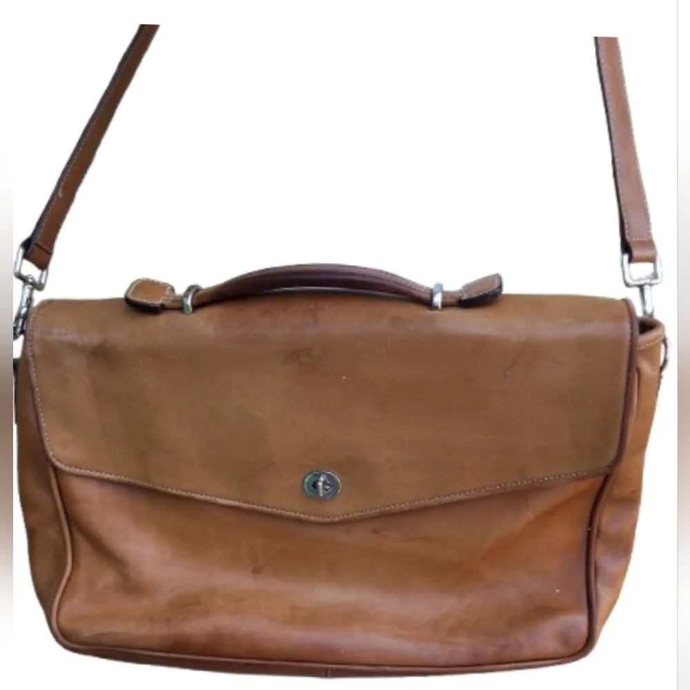 Coach British Tan Vintage Messenger Bag with COA